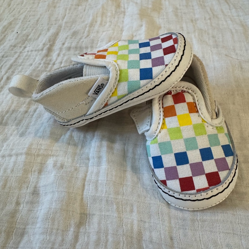 Vans Baby Rainbow Checkered Slip-On Sneakers